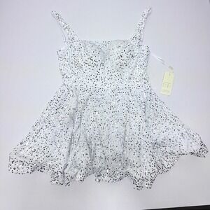 Make You Pretty More White Sequin Mini Dress Back Bow Lace Up Party Bridal Sz S